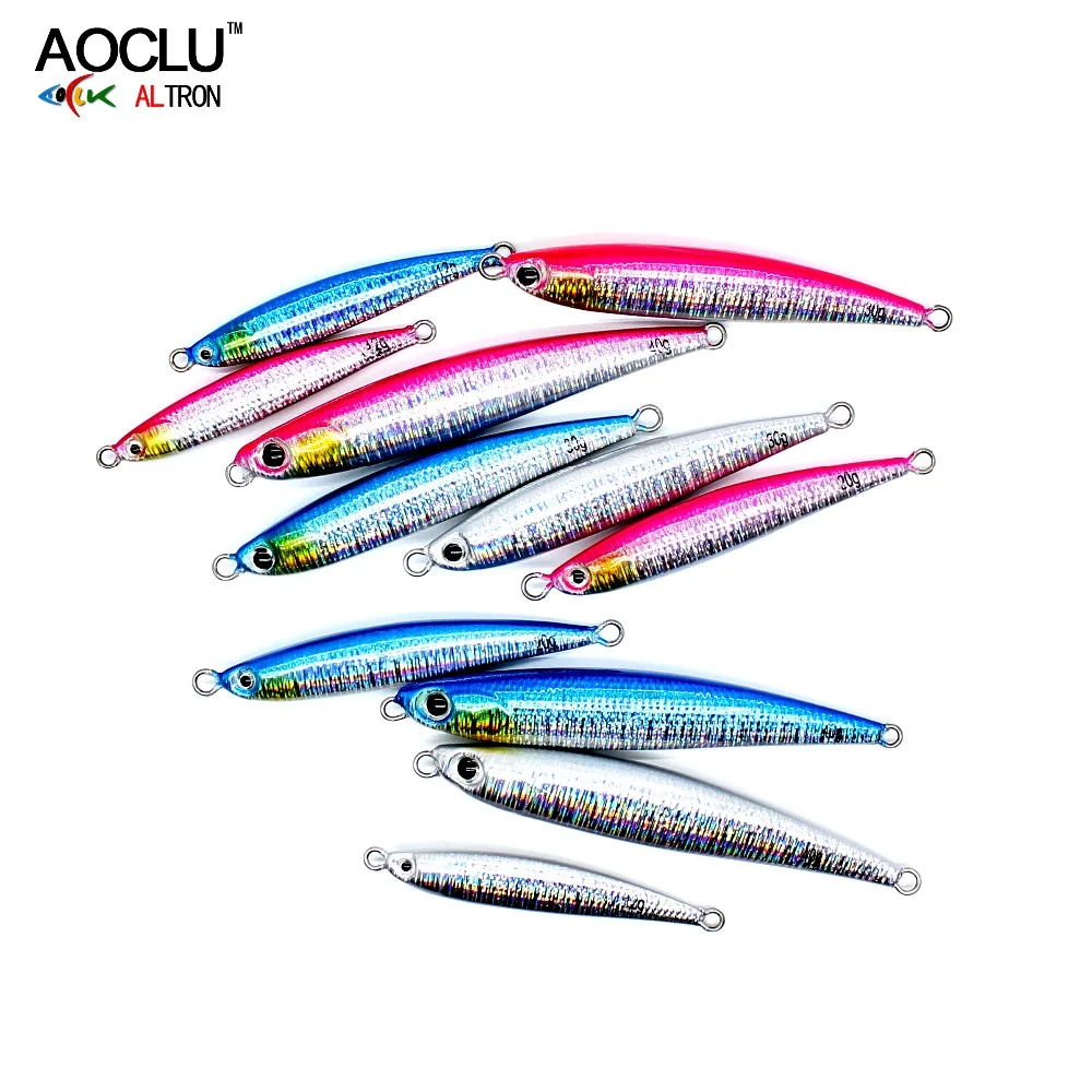 AOCLU-Fast Metal Jig Shore Fishing, Sardine Hard Bait, Sinking Stick, Relective Hologram More Bites, UV Glow, 12g, 20g, 30g