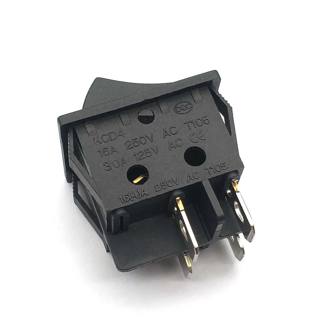 Joli à bascule à verrouillage, interrupteur d'alimentation, E/S, 4 broches avec lumière, 16A, 250V AC, 30A, 125V AC, KCD4