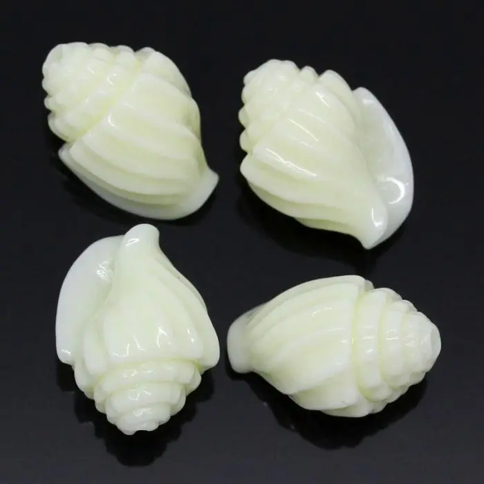 DoreenBeads Created Coral Spacer Beads Sea Snail Beige Color 18x13mm,Hole:Approx 1.5mm,10PCs