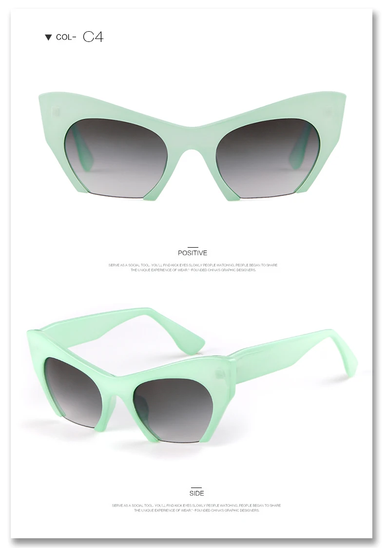 Wer Cutie Frauen Cat Eye Sonnenbrille Marken designer Frau übergroßen halben Rahmen rosa Leopard Sonnenbrille ce Linsen schirme om703 – Detail 8