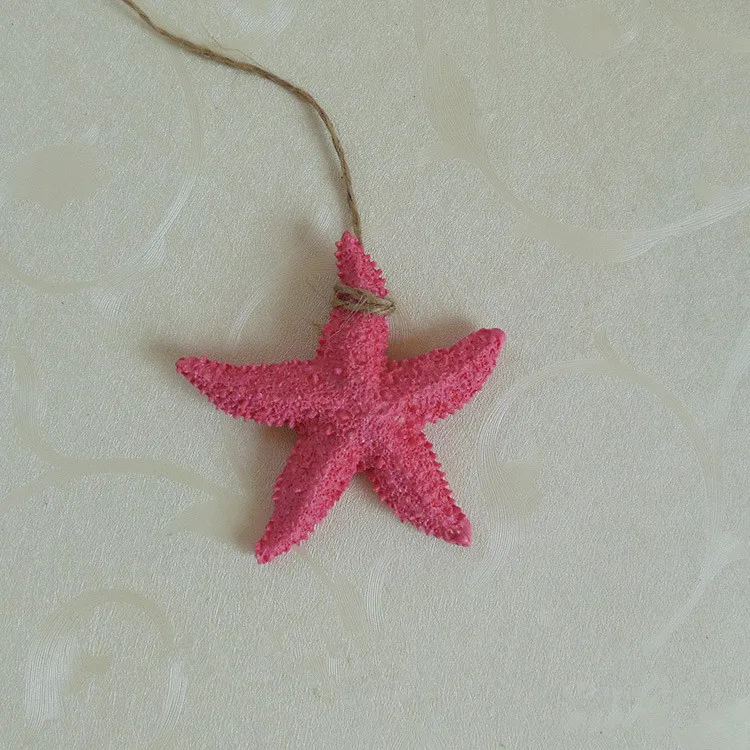 5pcs/lot Mediterranean Style Blue Sea Star Fish Lighthouse Rudder Ocean Beach Ornaments Resin Crafts Hanging Decoration MP 006