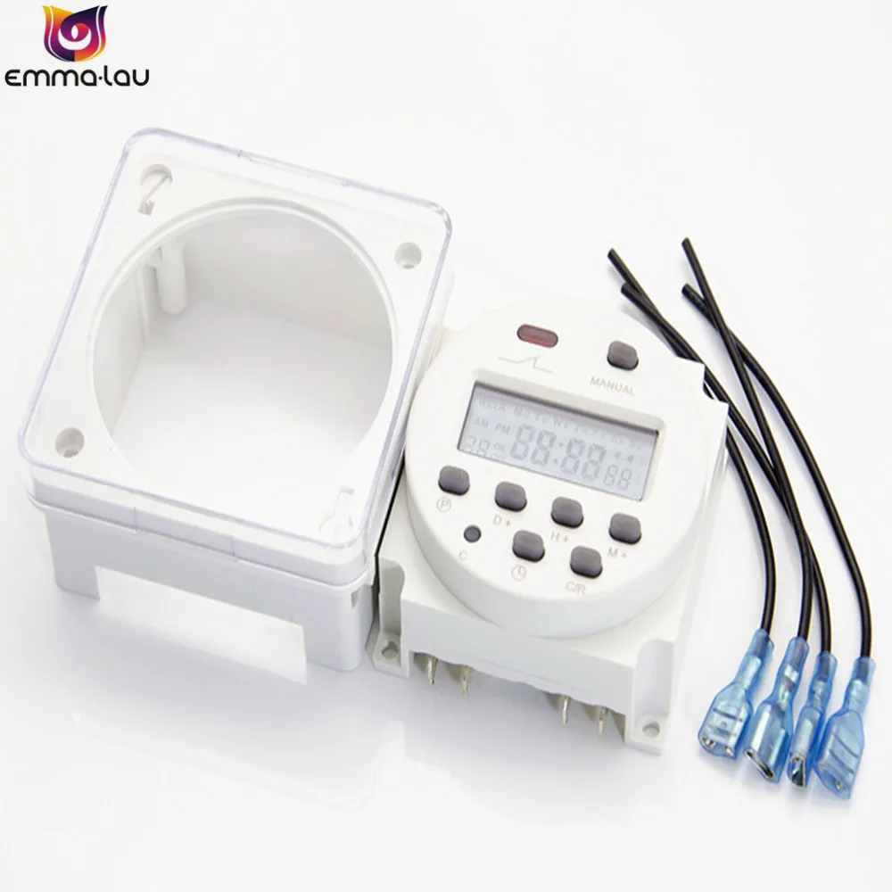 220V 110V 24V 12V Digital LCD Daily Programmable Electronic Timer CN102A AC DC Cycle Timer Countdown Seconds Control Switch