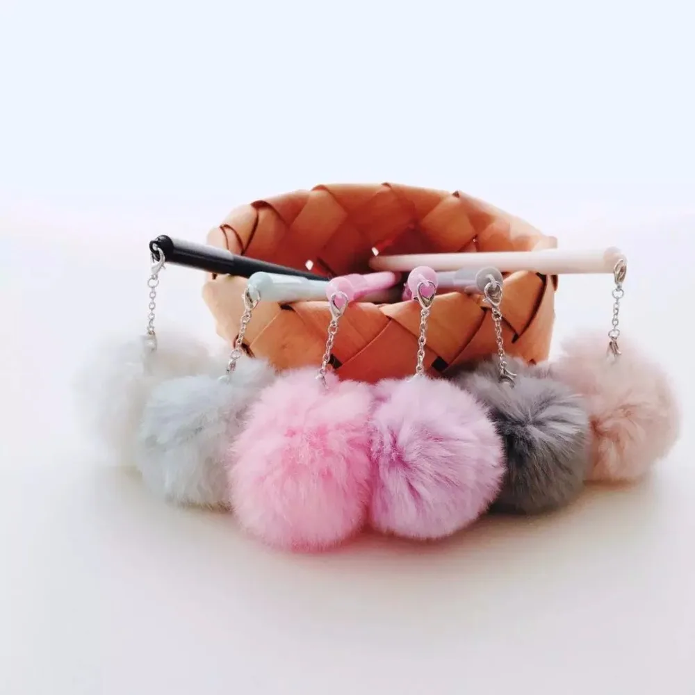 

24pcs/lot 0.5mm Korea Cute Pompon Pom Pom Ink Writing Pens Kids Festvial Birthday Party Take-home Favors Study Materials