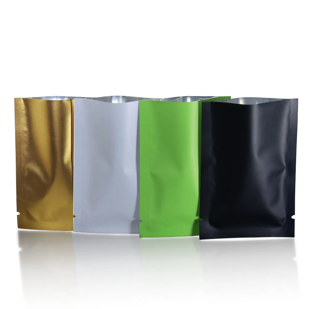 200Piece/Lot Open Top Matte Aluminum Foil Bag Coffee Tea Food Bag Mylar Foil Vacuum Packaging Bag Heat Seal Storage Pack Pouches