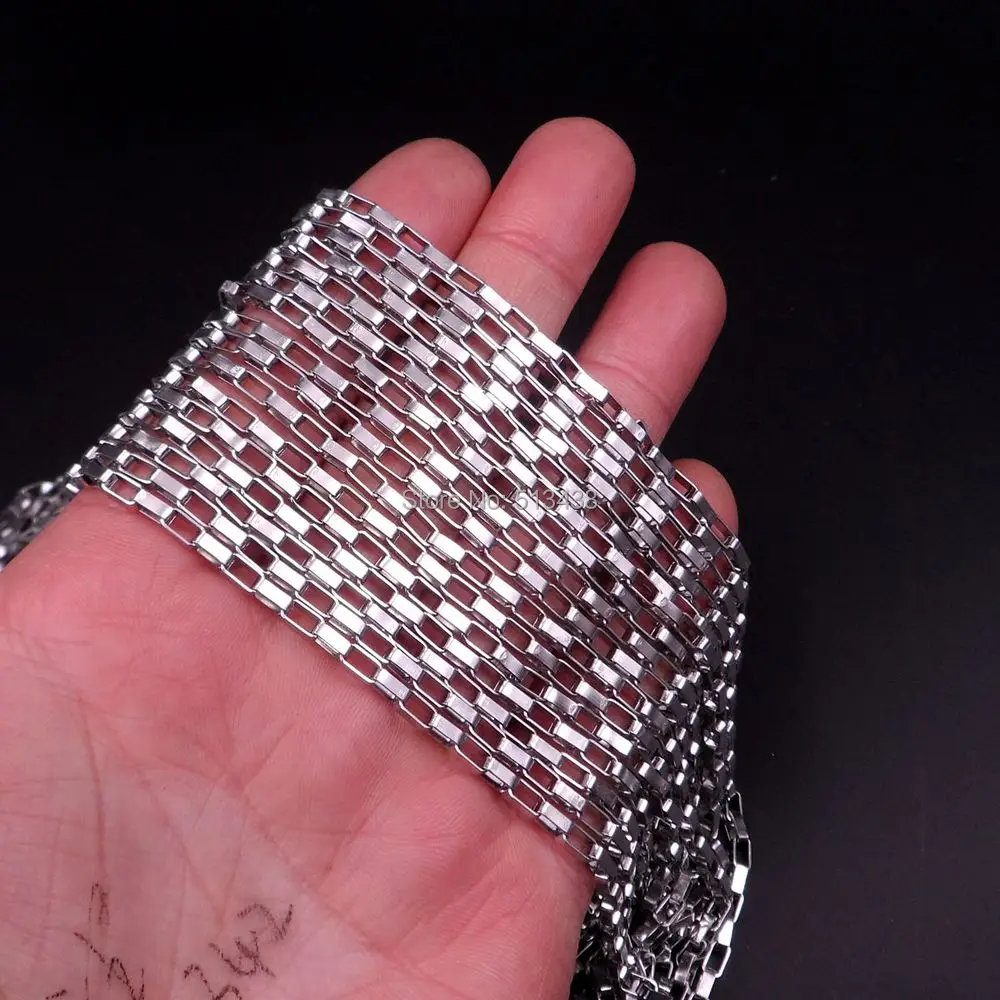

10 meters lot Stainless Steel 3mm Long Box Link chain.jewelry finding.DIY necklace bracelet