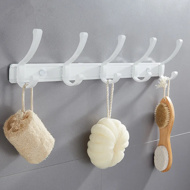 White bathroom robe hooks,Aluminum Alloy coat racks,clothes hooks bathroom hardware accessories kitchen hangers