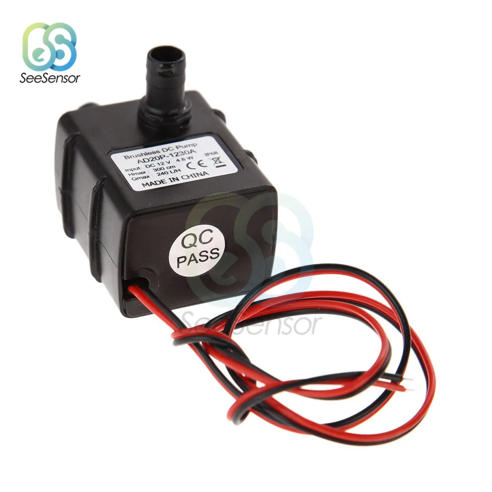 Black Waterproof DC 12V 3m 240L/H Ultra Quiet Brushless Motor Submersible Pool Water Pump Solar Submersible Water Pump