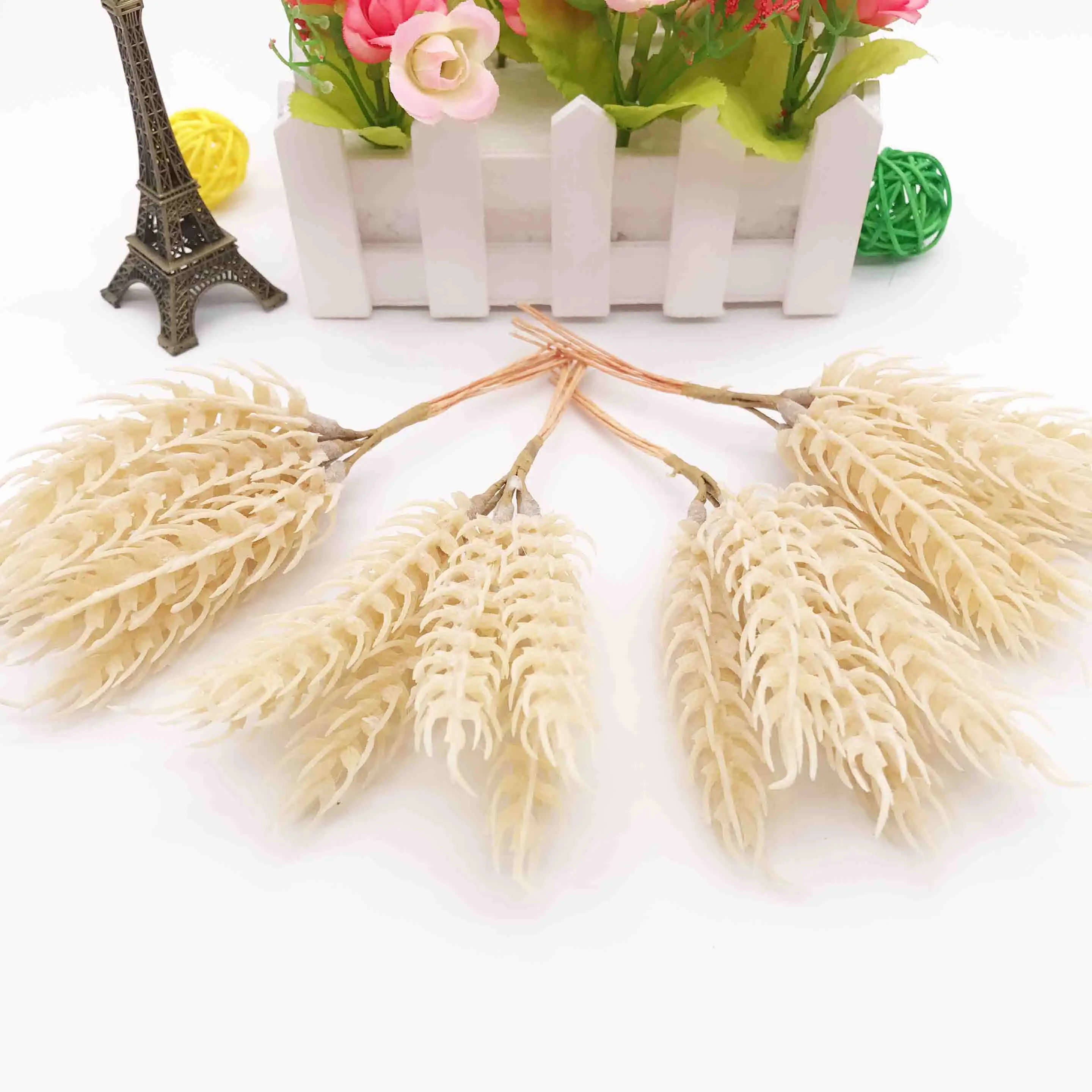 6pcs Artificial Flower  Fall Wheat Bunches Wedding Decorations DIY Wreaths Scissors Decorative Wreaths Fake Flowers