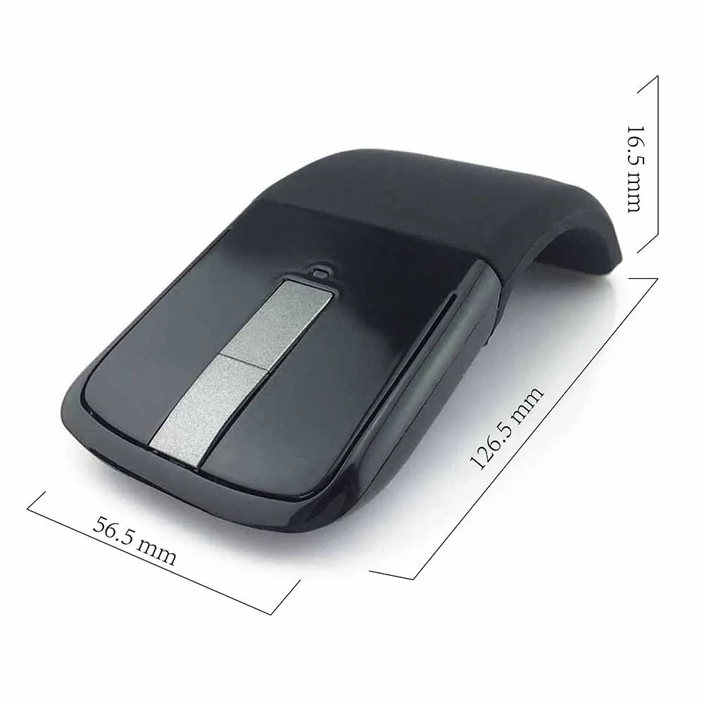 Ratón inalámbrico plegable para ordenador, Mouse óptico delgado para juegos con receptor USB para Microsoft PC y portátil