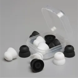 6 sztuk/3 pairs 4.5mm dwie warstwy silikonowe douszne słuchawki obejmuje czapki wymiana Earbud Bud wkładki douszne zatyczki do uszu wkładki do uszu poduszki