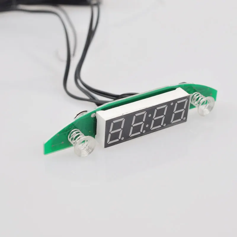 Compact DIY Digital LED Clock Kit 4-digit Light Control Temperature Date Time Display Transparent Half moon for indoor outdoor