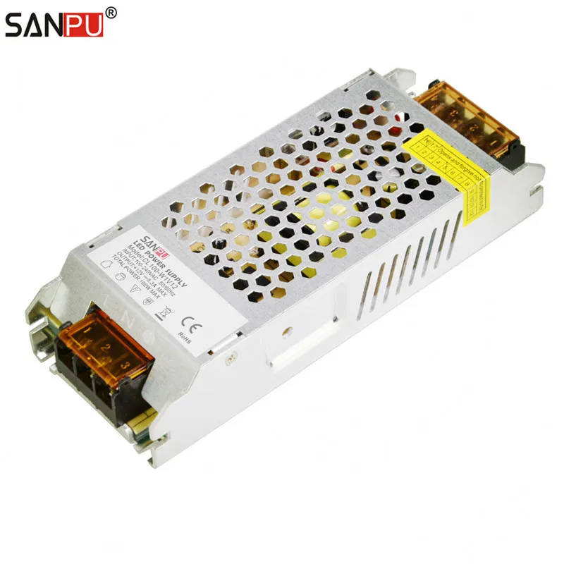 SANPU 100W 12V SMPS LED Power Supply Unit 8A AC to DC Lighting Transformer 12 Volt Driver Converter for Indoor LED Strips Light