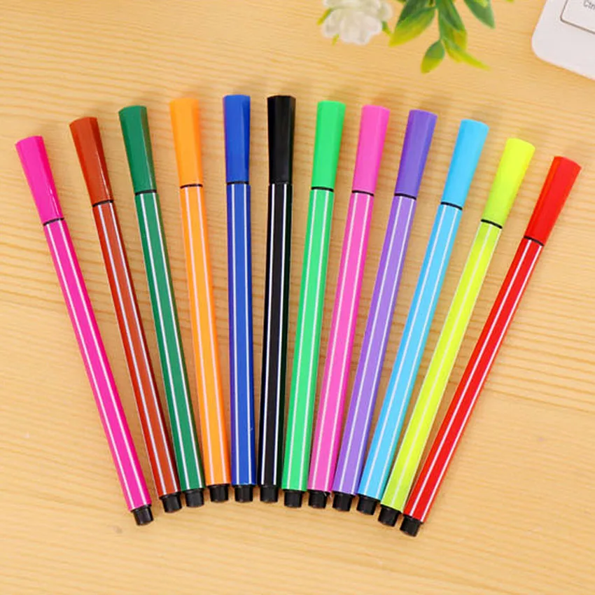 12pcs/set Washable Watercolor Pen Children Painting Non-toxic Color Mark Painting Children Art Supplies DIY Scrapbooking Paint