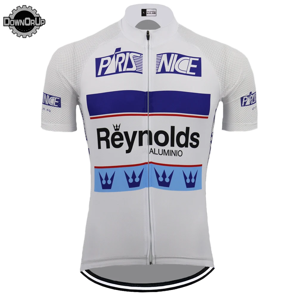 REYNOLDS white cycling jersey ropa ciclismo men short sleeve cycling clothing ropa de biciclet bicycle wear jersey MTB DOWNORUP