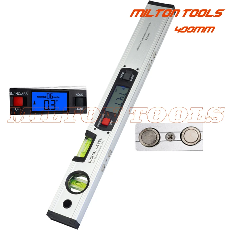 Digital Protractor Angle Finder Inclinometer electronic Level 360degree with 4pcs Magnets Level angle slope test Ruler 400mm 16\