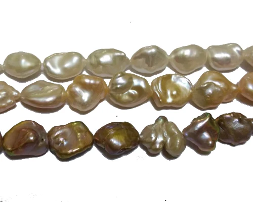 

16 inches 12-17mm Nugget Shape Natural Baroque Keshi Pearl Loose Strand