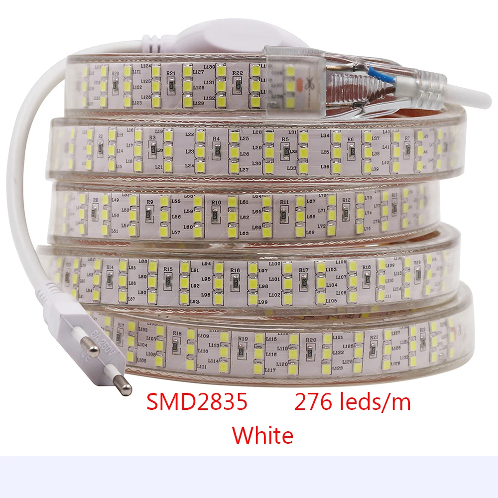 220V ledes csík ligh SMD 5730 2835 5050 5630 180led 60led Vízhatlan esőköpény ledes Szegőszalag kötelet ligh RGB Felmelegedés Fehérítőszer haza dekorációs Világítás