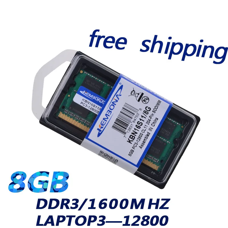 KEMBONA  Momery Module Notebook Laptop DDR3 8GB DDR3 8G 1600Mhz PC3-12800 SO-DIMM RAM For MacBook Mac Mini