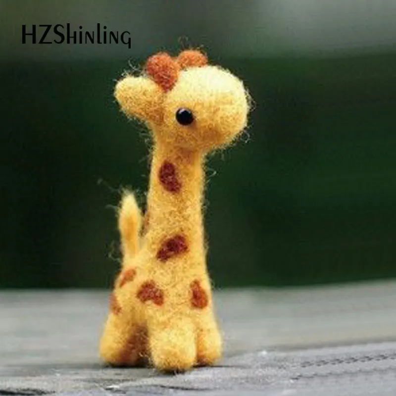 

Non-Finished Handmade Giraffe Toy Doll Wool Felt Poked Kitting DIY Cute Giraffe Wool Felting For Children Kids Girls