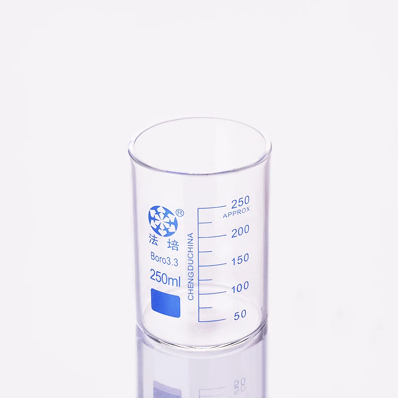 FAPE Beaker in low form without spout, Capacity 100ml/150ml/250ml/500ml/850ml/1000ml/2000ml/3000ml/5000ml, Borosilicate glass