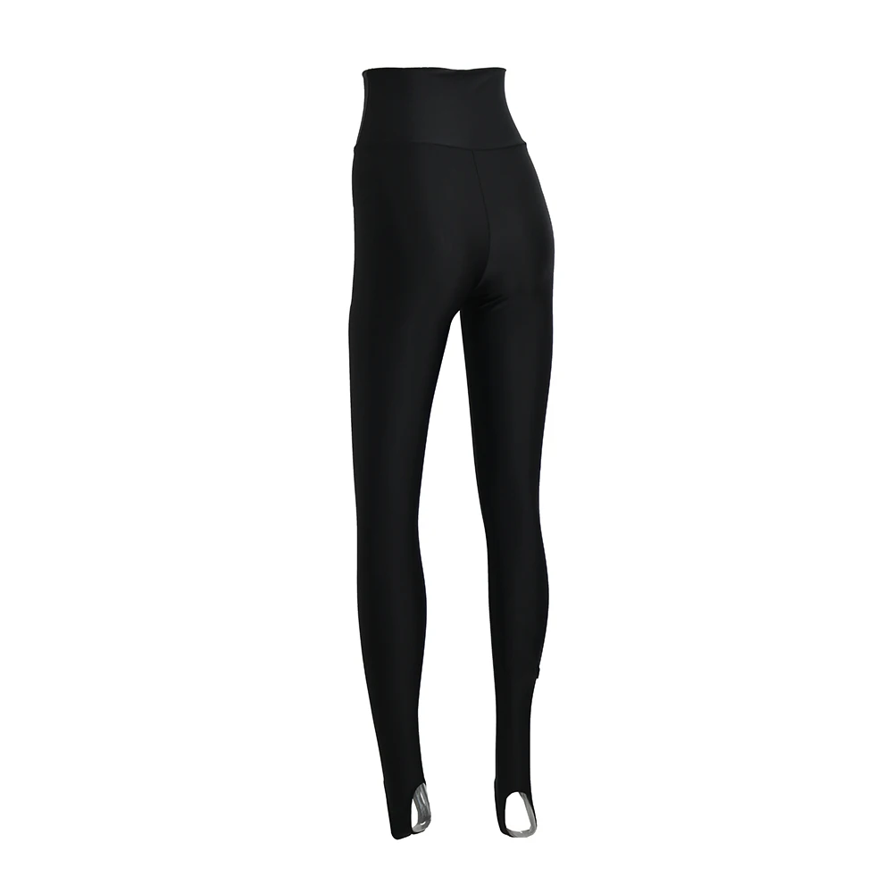 SPEERISE Women's Solid Black Fitness Skinny Stirrup High Waist Legging Dance Spandex Pants for Women Gym Stretch Trousers