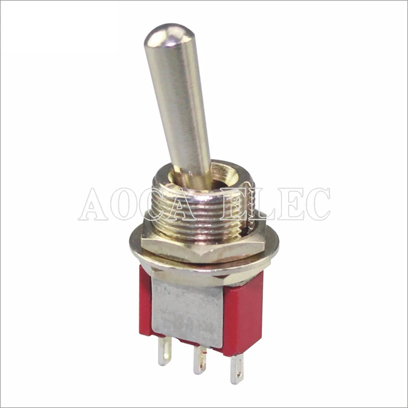 

50PCS MTS-102-L1 red SPDT PCB terminals 12MM ON-ON 2 position 3a 250vac Large Handle SPDT 2P Standard Toggle Switch