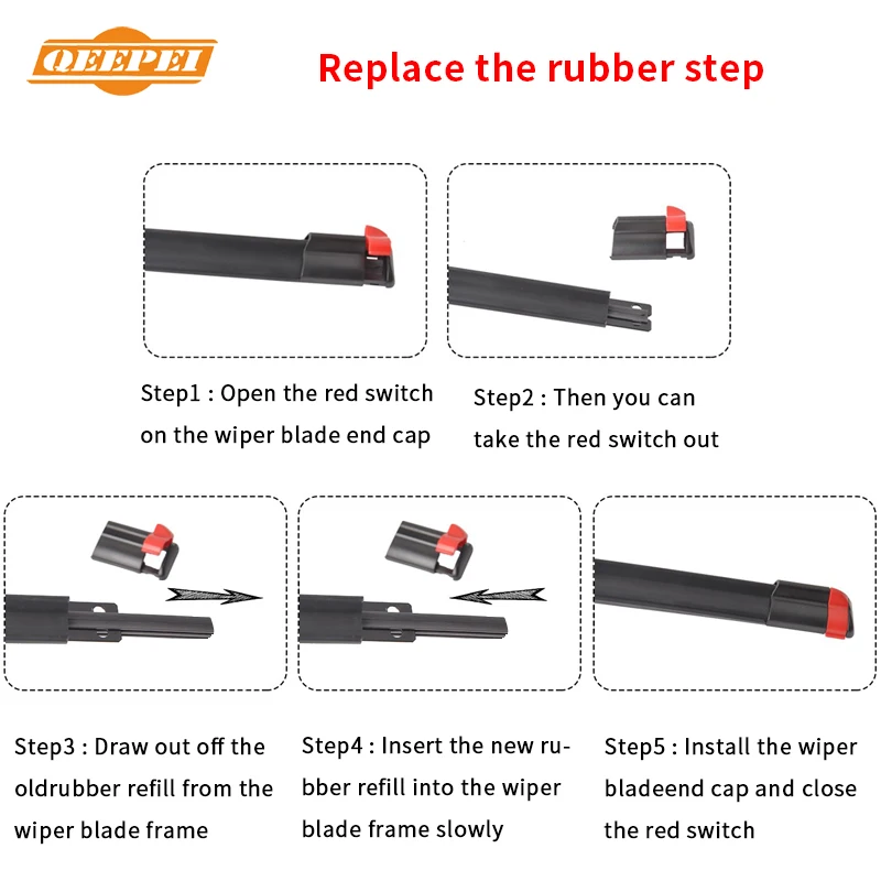 QEEPEI استبدال شفرة الممسحة لمازدا MPV 1994-2016 سيليكون المطاط الزجاج الأمامي ممسحة الزجاج الأمامي اكسسوارات السيارات السيارات