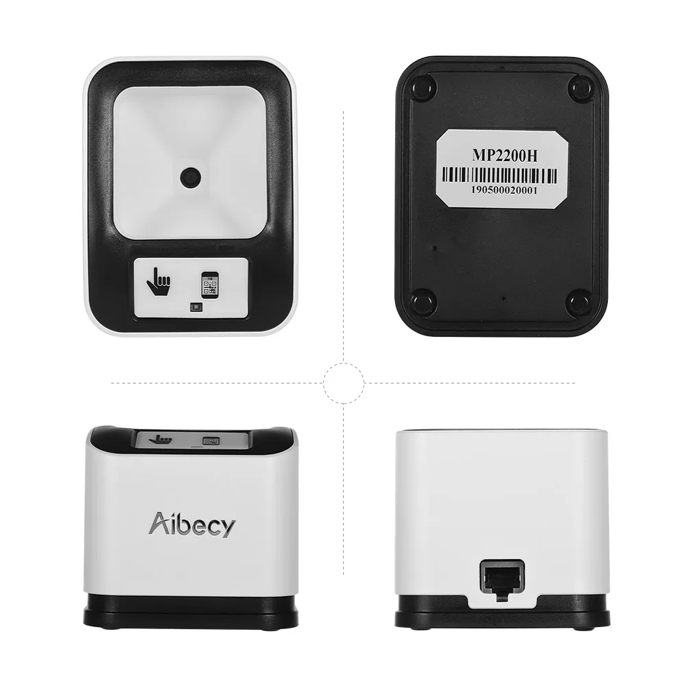 Aibecy 2200 1D/2D/QR Bar Code Scanner CMOS Image Desktop Barcode Reader USB Omnidirectional Screen Barcode Scanner