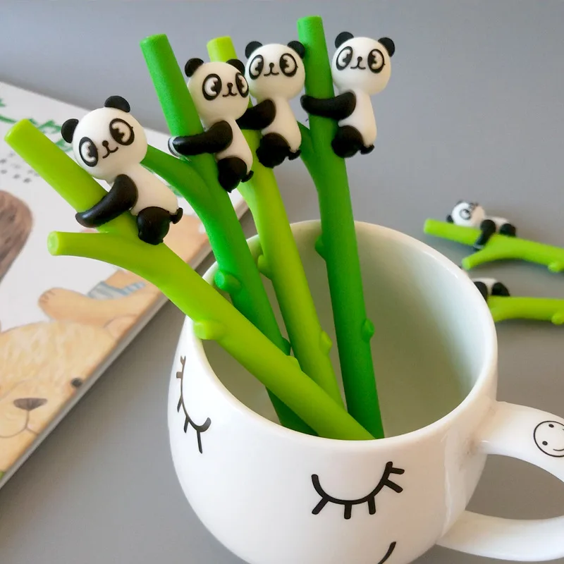 1 pcs New Creative Cartoon students Children's Pen signature Pen climbing Tree Panda Bamboo stationary