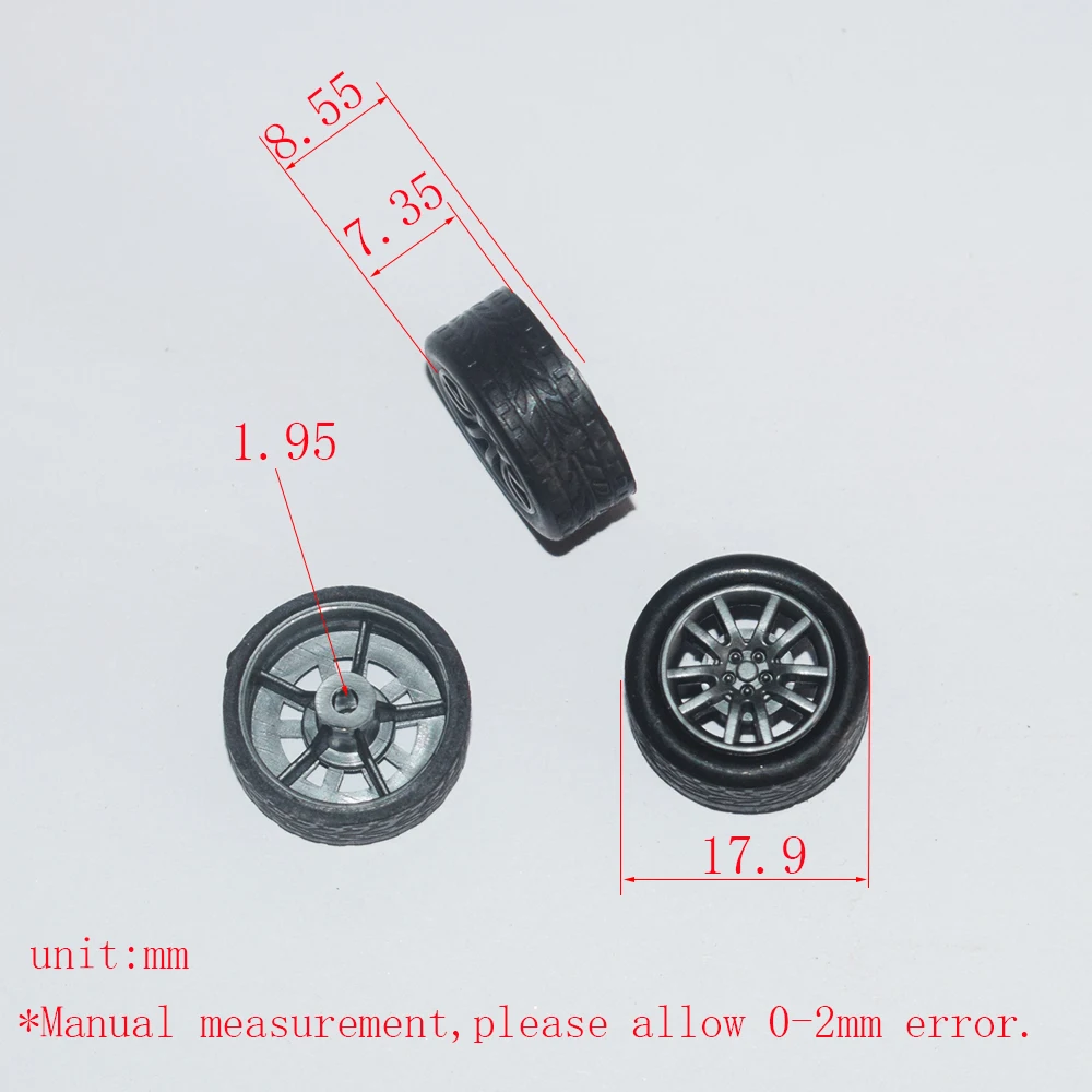 남아용 고무 휠 드론 RC 자동차 비행기 로봇, 어린이 장난감, DIY 아기 액세서리, 몬테소리 쥬게테 네로 WR182ASS, 2x18mm, 10 개, 100 개