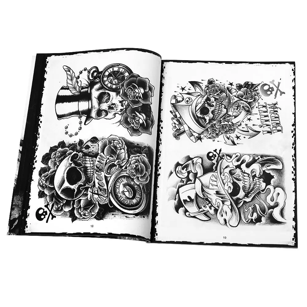 New ATOMUS Selected Skull Tattoo Books Design A4 Sketch Flash Book Tattoo Art Painting Reference For Tattoo Supplies