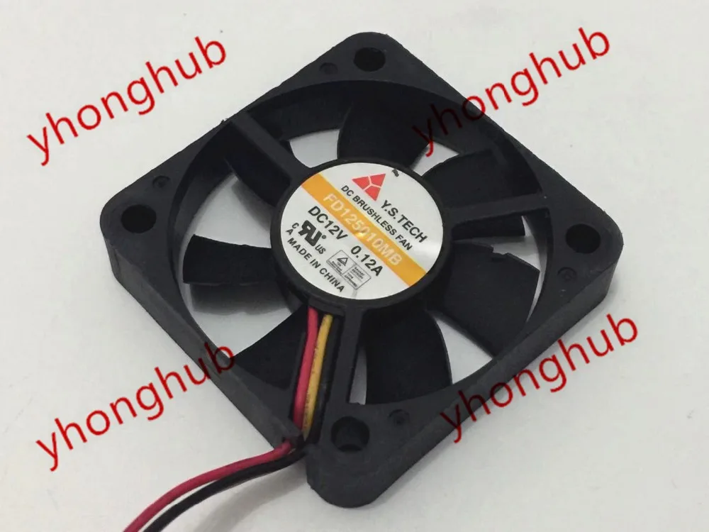 

Y.S TECH FD125010MB DC 12V 0.12A 3-wire 50x50x10mm Server Cooling Fan