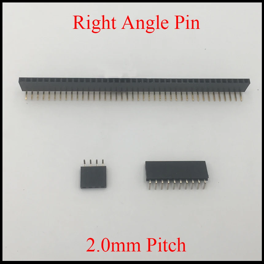 1*40 1x40 Pin 40P 2.0mm Pitch Space 4.3mm Height Female Connector Single Row 90 Degree Right Angle Pin Header Strip