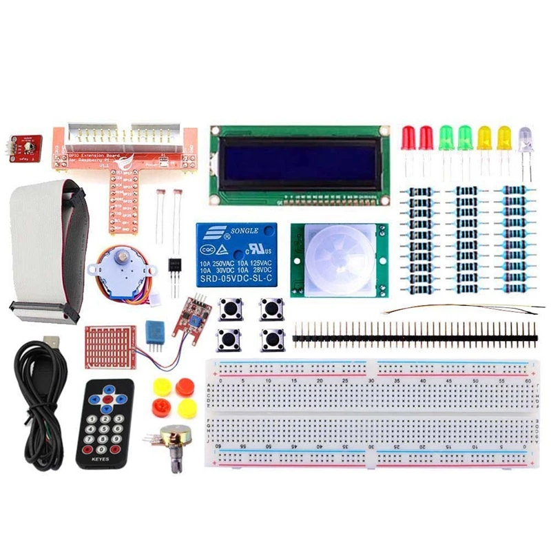 

Комплект для начинающих Elecrow Raspberry Pi, базовый комплект для обучения электронике «сделай сам», ИК-приемник, датчик/переключатель/ЖК-дисплей/DS18B20 с упаковочной коробкой