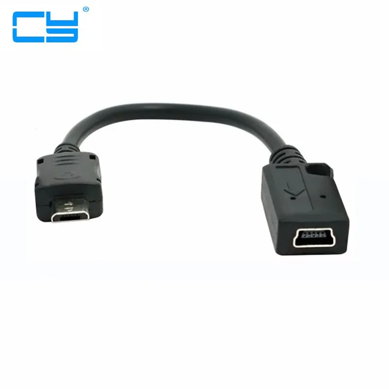 

Por dhl 50 pc/lote mini usb femea para micro usb macho cabo de dados micro usb macho para mini usb femea cabo