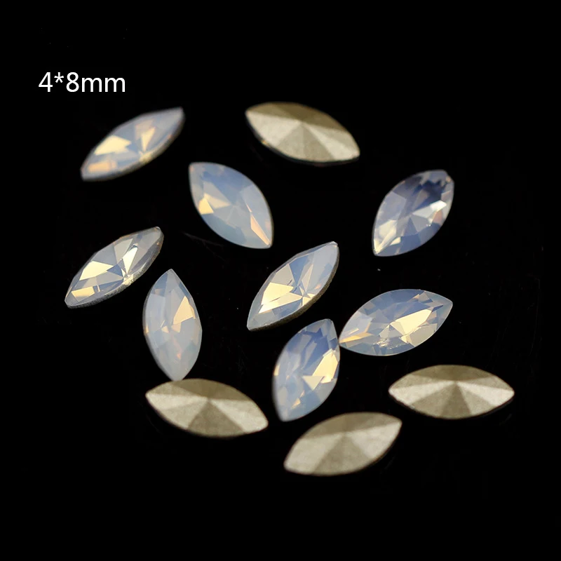 The Hugely Popular! Manicure Protein color Crystal Glass Rhineston Pointback NAIL ART 7 Shapes and 8 Sizes 30pcs/piece