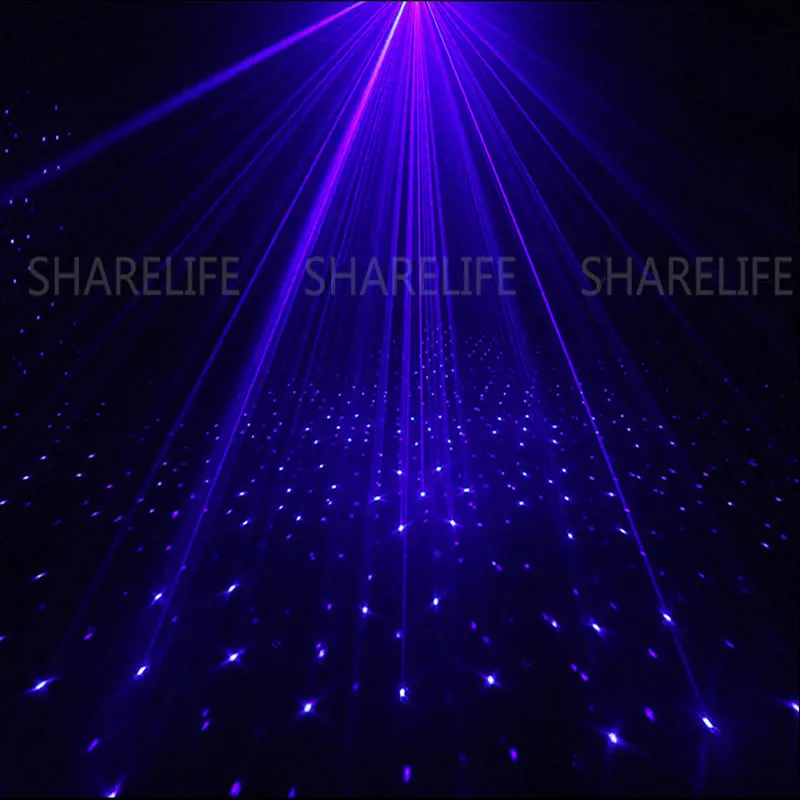 Sharelife 40 merah biru Gobo DJ lampu Laser Mini campuran biru LED pengendali jarak jauh kecepatan pesta pertunjukan rumah pencahayaan panggung SL40RB