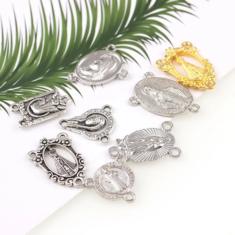 20pcs Religious Charms Three Holes Necklace Link Charm Pendants Jewelry Making DIY Jewelry accessories