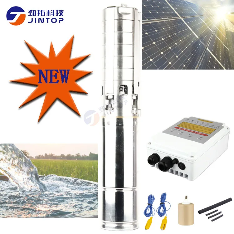 

2019 New (MODEL 4JTSC5.5/58-D48/750) JINTOP SOLAR SUBMERSIBLE PUMP 1HP DC Brushless solar water pump with permanent magnet motor