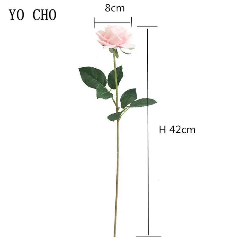 YO CHO Artificial Flowers Silk Artificial Roses Pink Red White Wedding Bouquets Fake Peonies Home Party Decoration Fake Flowers image 6