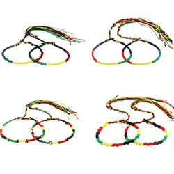 5pcs  Rasta Friendship Bracelet Wristband  Colorful Cotton Silk  Surfer Boho Bangle