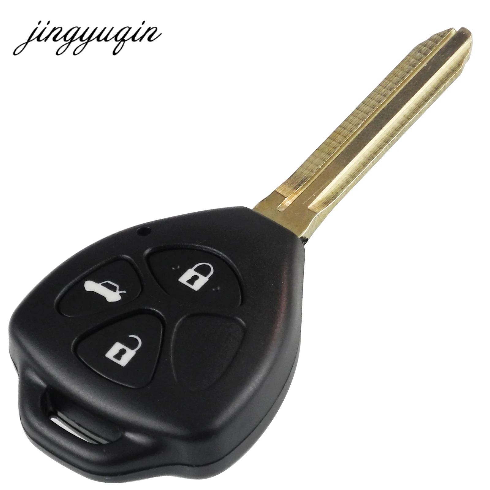 

jingyuqin 10pcs/lot Remote Key Shell Case For Toyota Camry Reiz Corolla Prado Vios REIZ Crown RAV4 3 Buttons Car Key Fob Cover