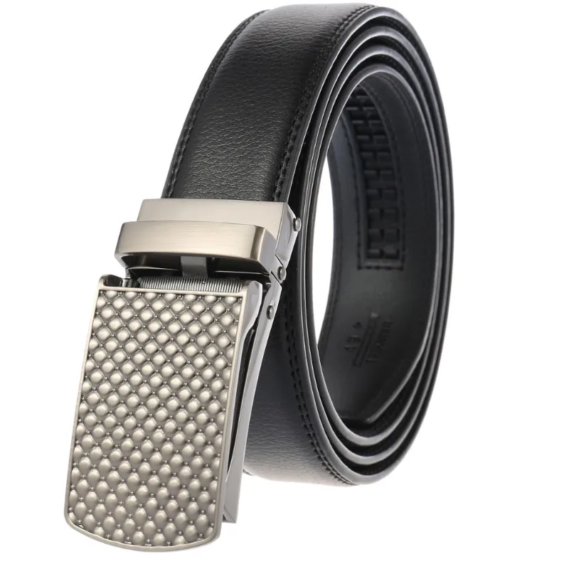 

Name brand men's leather metal automatic buckle high quality leather belt leisure business belt LY133-2219-1