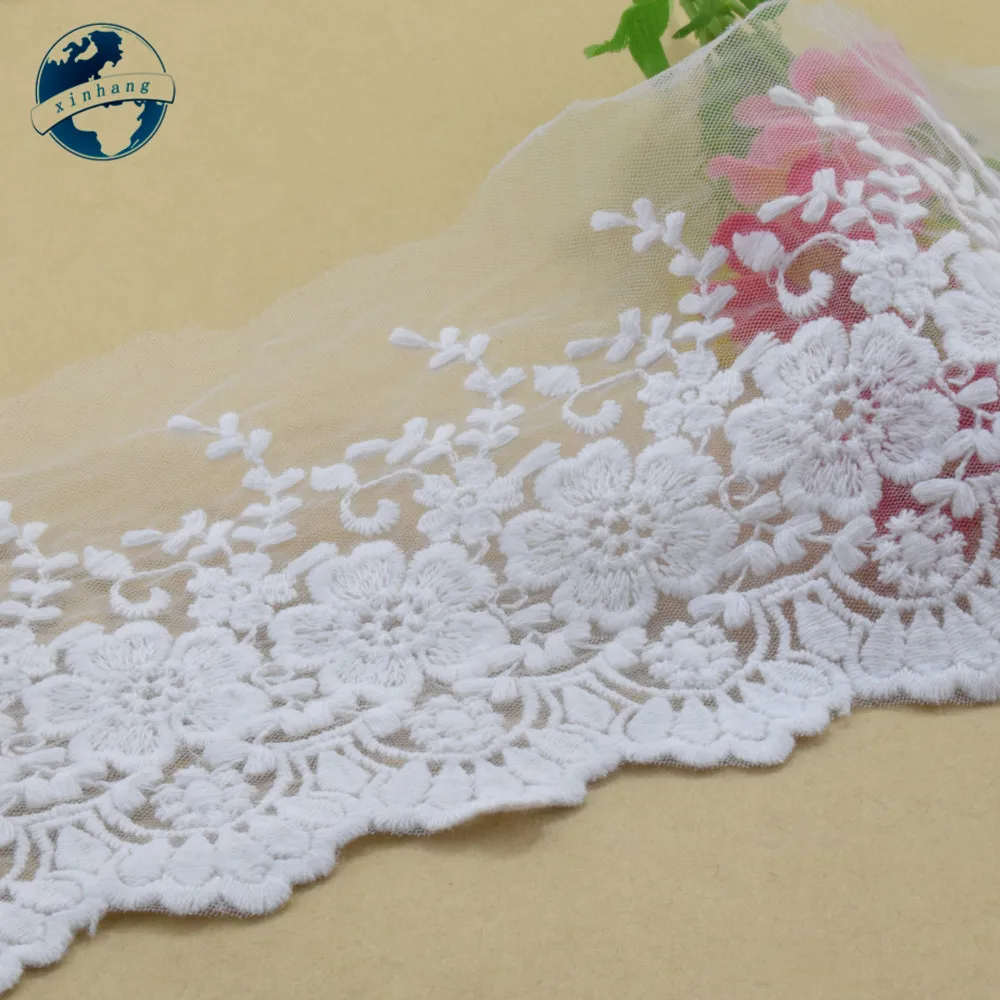 11cm Width Cotton Embroidery Lace Sewing Ribbon Guipure  Fabric Trim Dolls  DIY Garment African Wedding Accessories  #2879