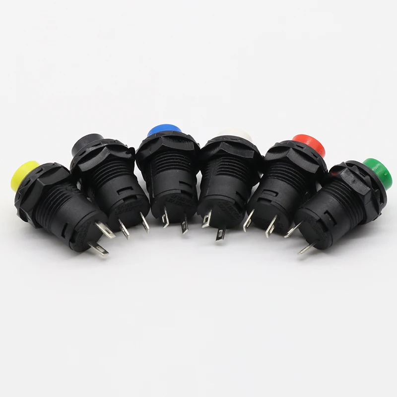 10pcs Red Green Yellow black white Blue 12MM Self Return Momentary Push Button Switch