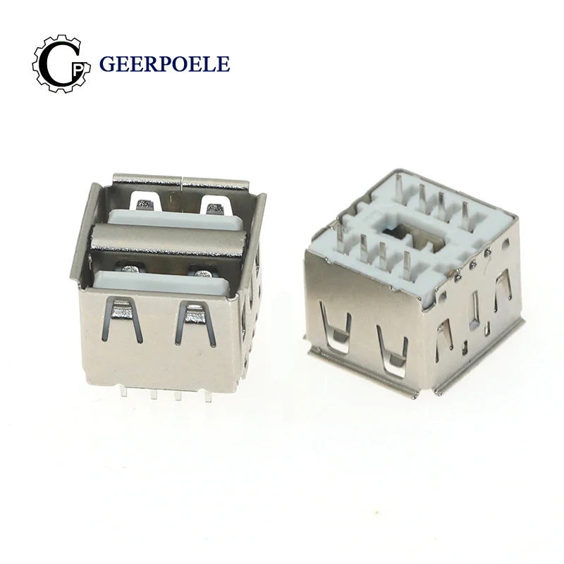 Type A USB 2.0 Female Double Layer 8 Pin DIP 30V 1.5A Connectors Warp Tail Plug Port Jack Socket Electric Terminals