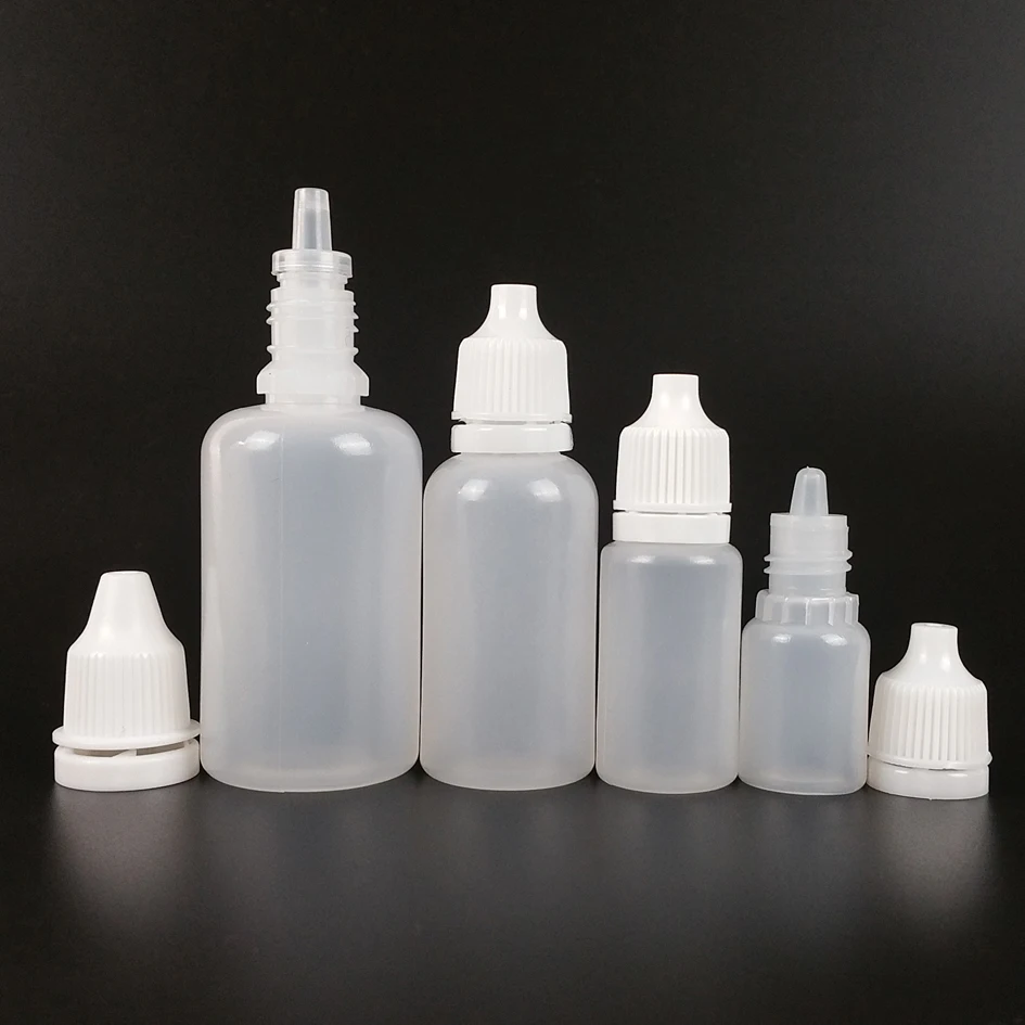 

500pcs/lot 2ml 3ml 5ml 10ml 15ml 20ml 30ml Dropper Bottles PE material Empty Plastic Squeezable Eye Liquid Dropper bottle