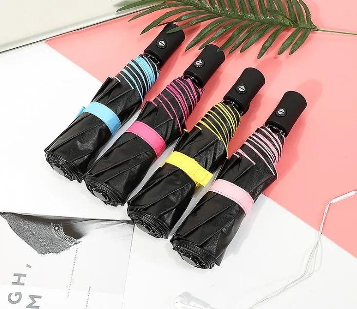 Devil's Eye Umbrella Sun umbrella folding umbrella Black plastic Automatic umbrella Dual-use Sun protection