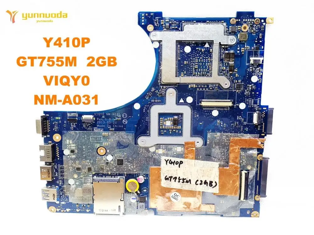 Original for Lenovo Y410P laptop  motherboard Y410P  GT755M  2GB  VIQY0  NM-A031  tested good free shipping