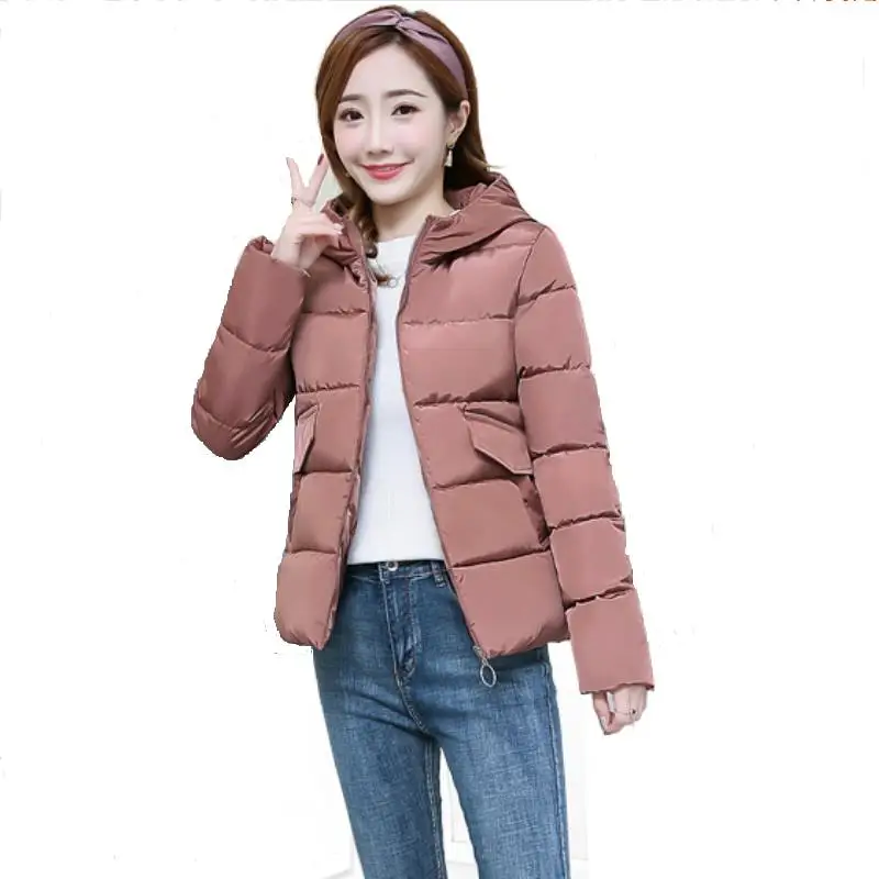 ENLU Stand Collar Hooded Winter Jacket Women Autumn Basic Jacket Ladies Female Coat Coats Outwear Casaco Feminino Inverno